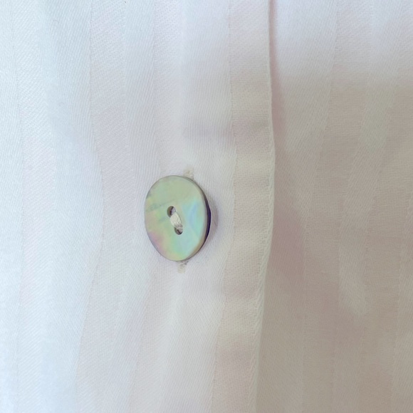 Frontgate Turkish Cotton Baby Pink Striped Pajama Shirt Size Medium EUC - Picture 5 of 8